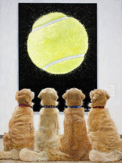 Four Goldens At the Museum